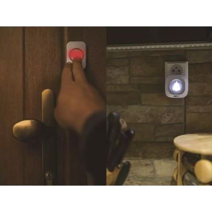 Бездротовий дзвінок у розетку 230В + 1xCR2032 IP44 білий