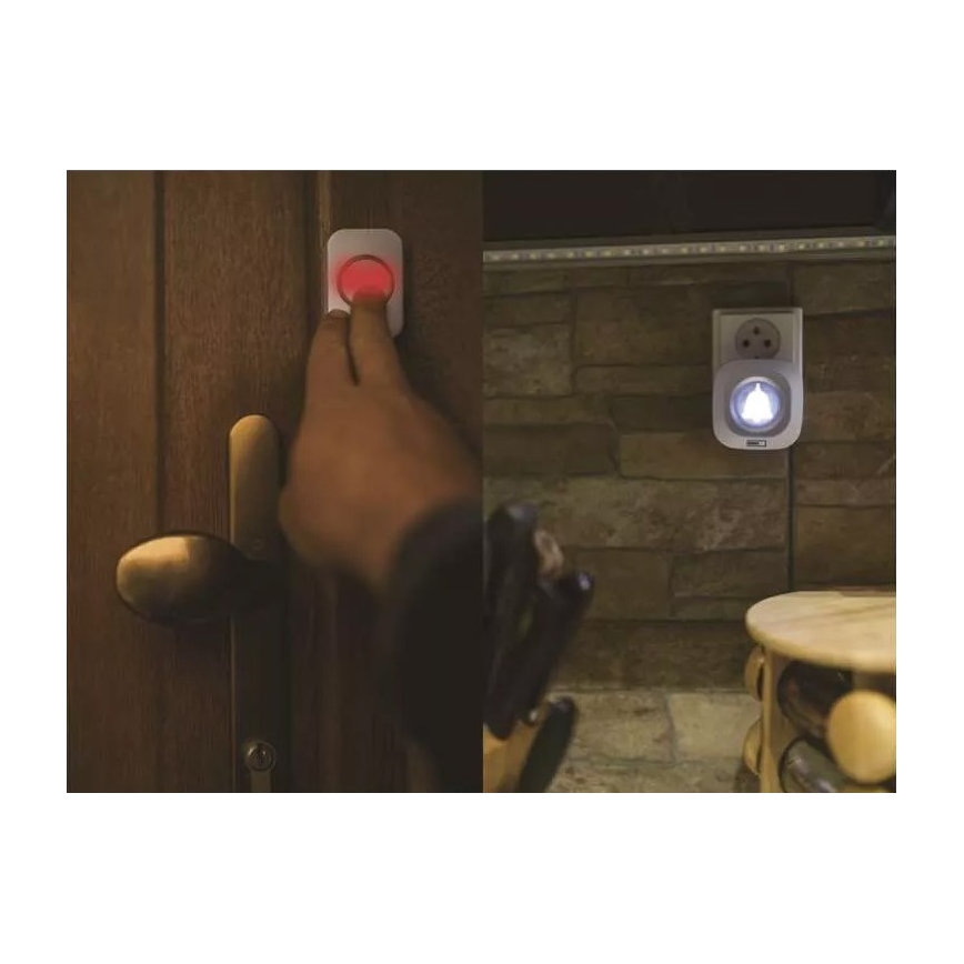 Бездротовий дзвінок у розетку 230В + 1xCR2032 IP44 білий