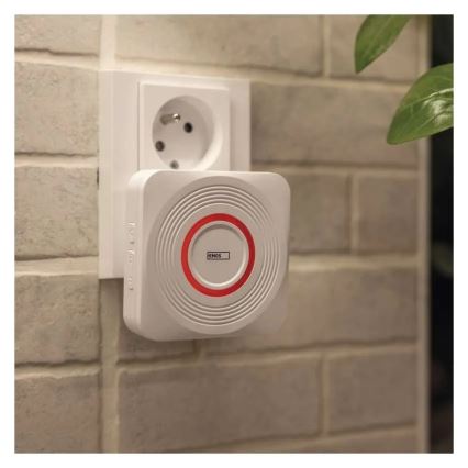 Бездротовий дзвінок у розетку GoSmart 230V + 1xCR2032 білий Wi-Fi