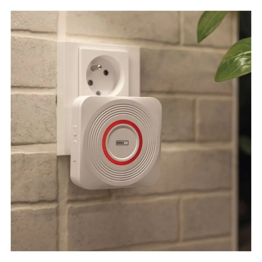 Бездротовий дзвінок у розетку GoSmart 230V + 1xCR2032 білий Wi-Fi