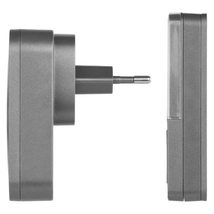 Бездротовий дзвінок у розетку GoSmart 230V + 1xCR2032 сірий Wi-Fi