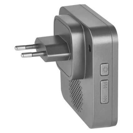 Бездротовий дзвінок у розетку GoSmart 230V + 1xCR2032 сірий Wi-Fi