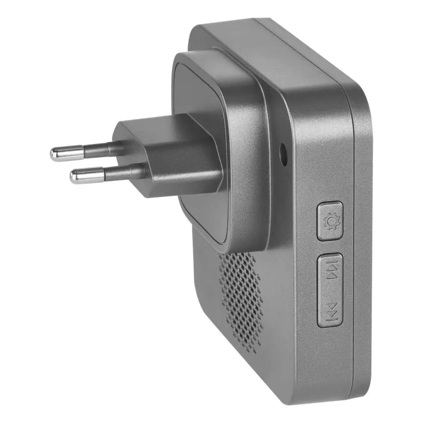 Бездротовий дзвінок у розетку GoSmart 230V + 1xCR2032 сірий Wi-Fi