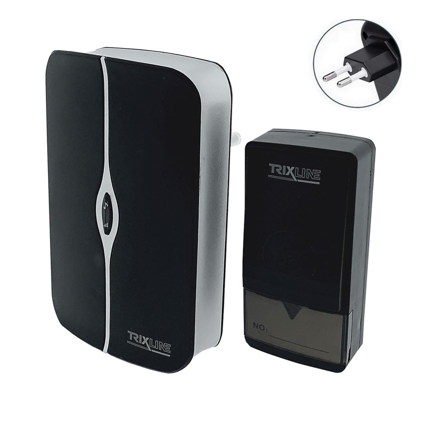 Бездротовий дзвінок у розетку PIEZO BELL 230В + 1x23A IP40 чорний