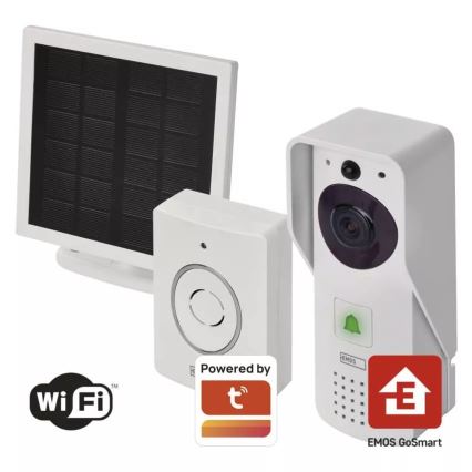 Бездротовий відеодзвінок з сонячною панеллю GoSmart 4400 мАг 3xAA IP44 Wi-Fi Tuya