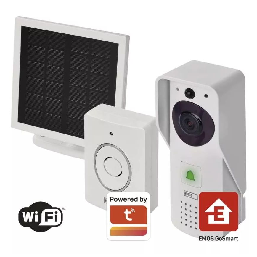 Бездротовий відеодзвінок з сонячною панеллю GoSmart 4400 мАг 3xAA IP44 Wi-Fi Tuya
