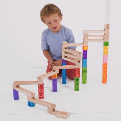 Bigjigs Toys - Деревянный конструктор-лабиринт разноцветный