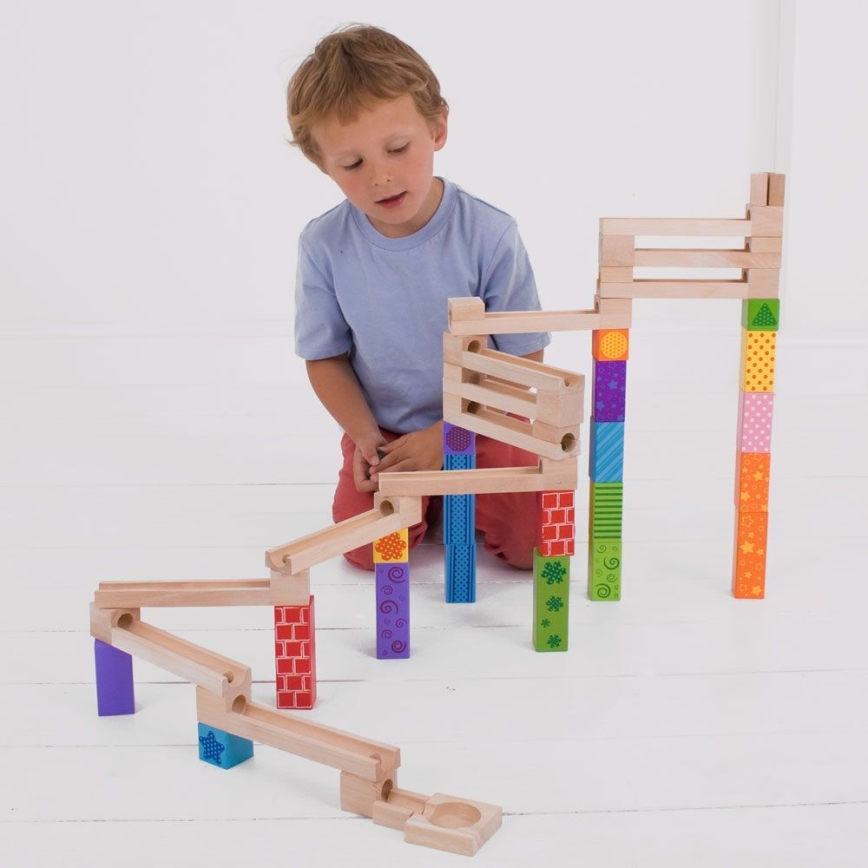 Bigjigs Toys - Деревянный конструктор-лабиринт разноцветный