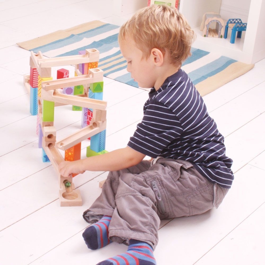 Bigjigs Toys - Деревянный конструктор-лабиринт разноцветный
