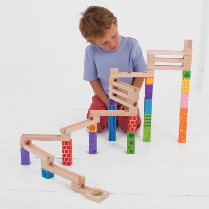 Bigjigs Toys - Деревянный конструктор-лабиринт разноцветный