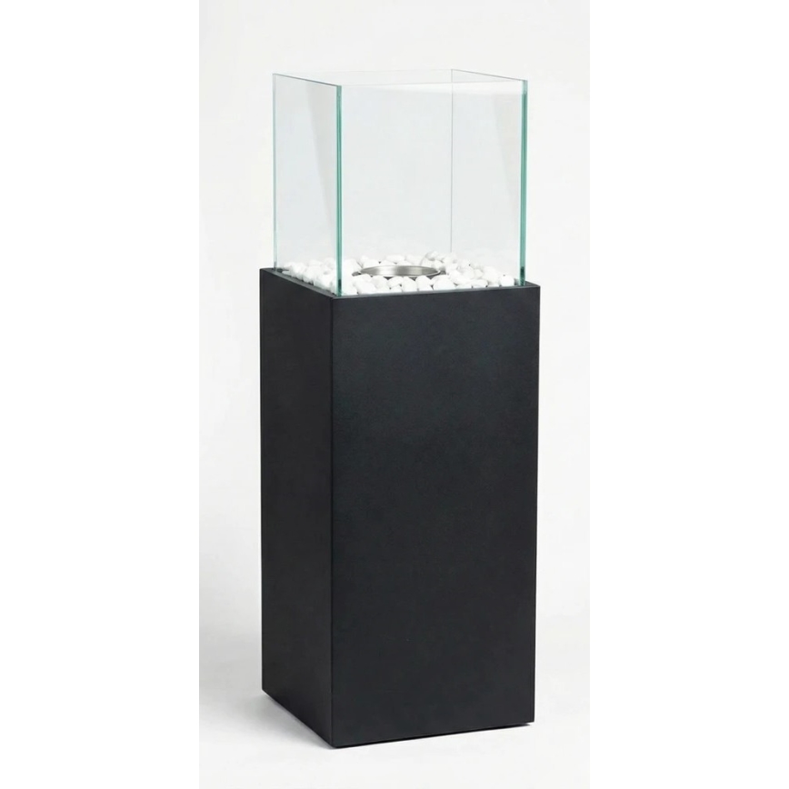 Биокамин ALICANTE 26,5x80,5 cm 2kW чёрный + защитный чехол