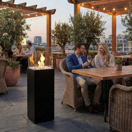 Біокамін ALICANTE 26,5x80,5 cm 2kW чорний + захисний кожух