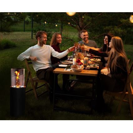 Биокамин ROMA 26,5x80,5 см 2 кВт чёрный + защитный чехол