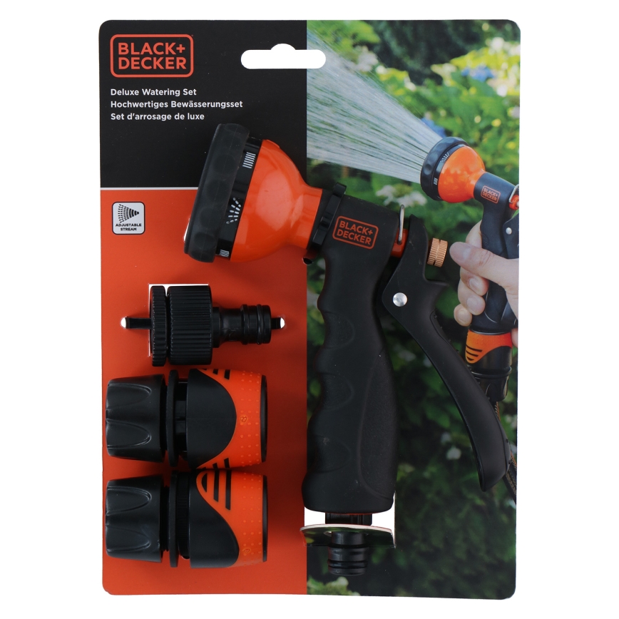 BLACK+DECKER - Пистолет для полива c 3 соединителями