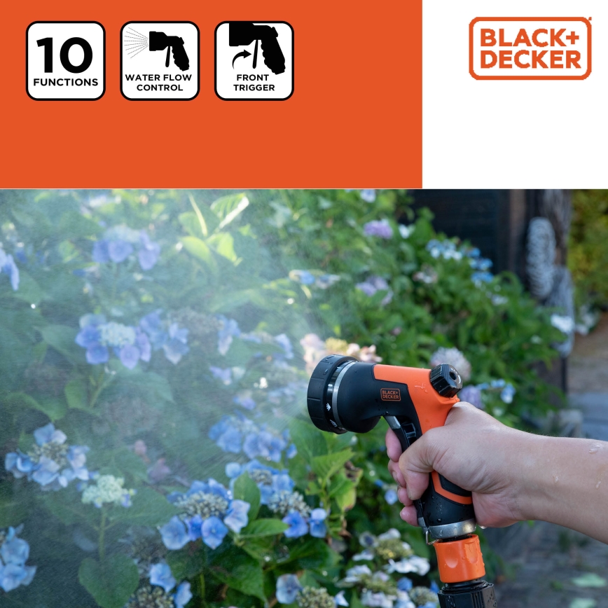 BLACK+DECKER - Поливальний пістолет 10 функцій