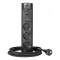 Блок розеток для столешницы 3x230V + USB-A + USB-C чёрный