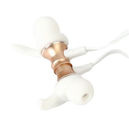 Bluetooth наушники с микрофоном и плеером MicroSD 80 мАч белый/золотой