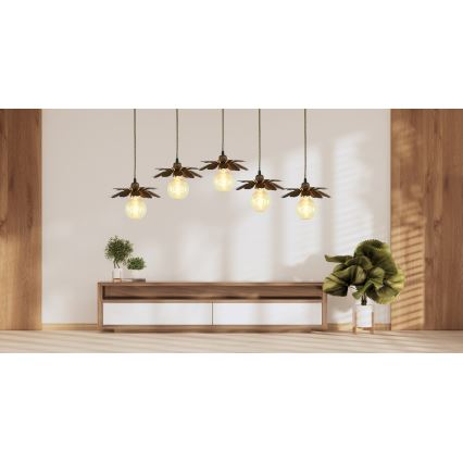 Bohemia-Design - Бронзова підвісна люстра на тросі 1xE27/60W/230V