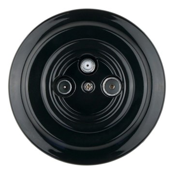 Bohemia-Design - Фарфорова ретро розетка TV/SAT-W з рамкою чорна