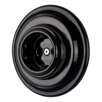 Bohemia-Design - Фарфоровая ретро настенная розетка с рамкой SCHUKO 250V/16A, черная