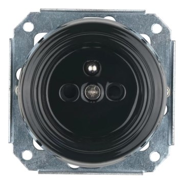 Bohemia-Design - Фарфоровая ретро-розетка для дома без рамки 250V/16A, чёрная