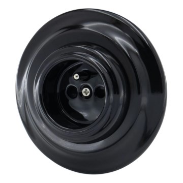 Bohemia-Design - Фарфоровая ретро-розетка для дома с рамкой 250V/16A черная