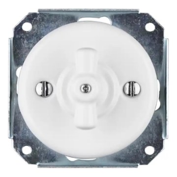 Bohemia-Design - Фарфоровий ретро поворотний вимикач без рамки № 1 білий