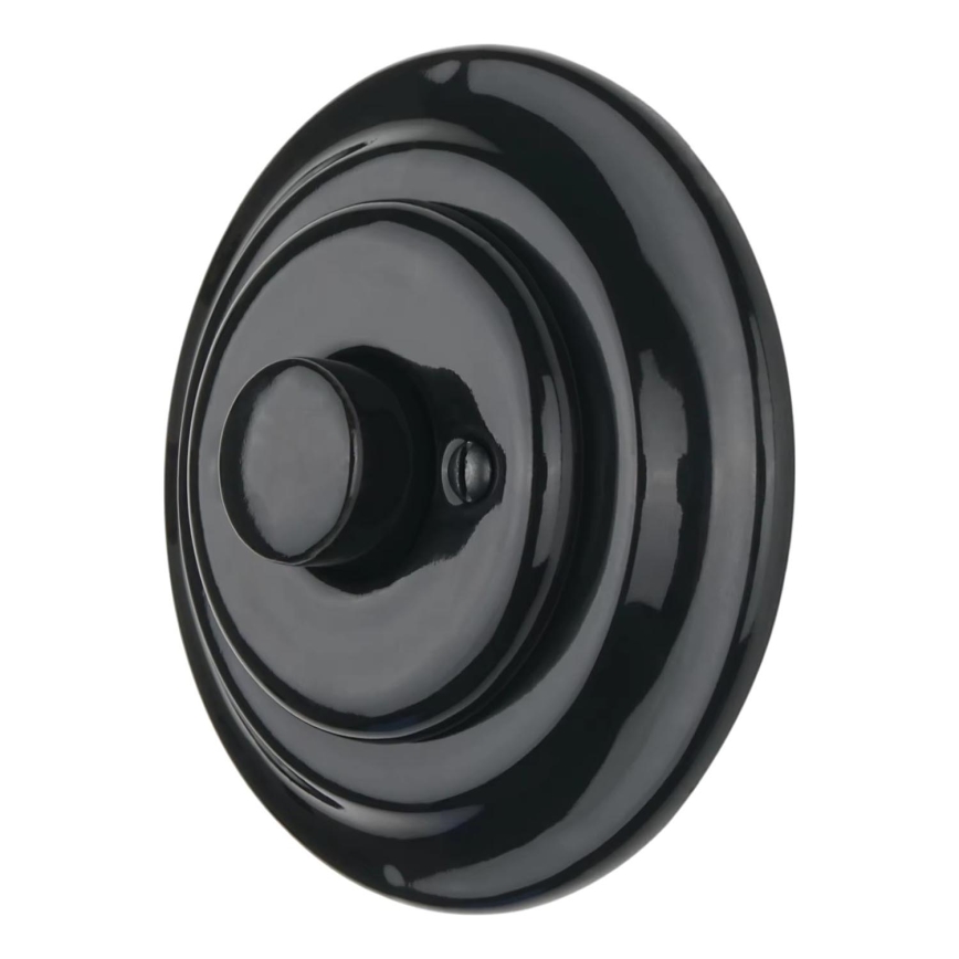 Bohemia-Design - Фарфоровый ретро-поворотный диммер с рамкой, 250 В/10 А, чёрный