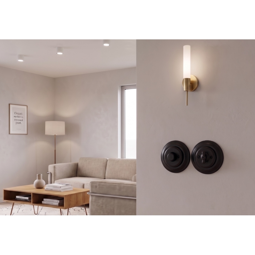 Bohemia-Design - Фарфоровый ретро-поворотный диммер с рамкой, 250 В/10 А, чёрный