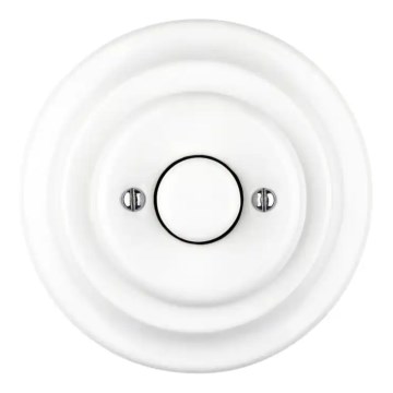 Bohemia-Design - Фарфоровый ретро поворотный диммер с рамкой 250V/10A белый