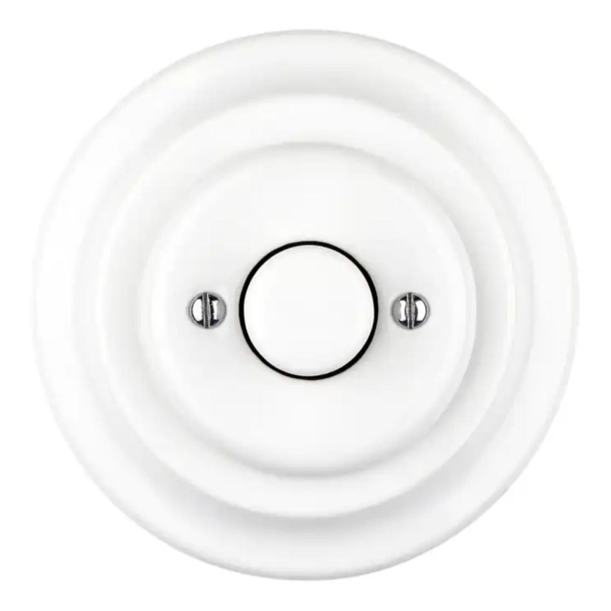 Bohemia-Design - Фарфоровый ретро поворотный диммер с рамкой 250V/10A белый