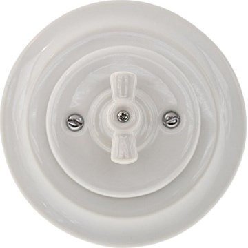 Bohemia-Design - фарфоровый ретро-поворотный выключатель с рамкой № 5, белый