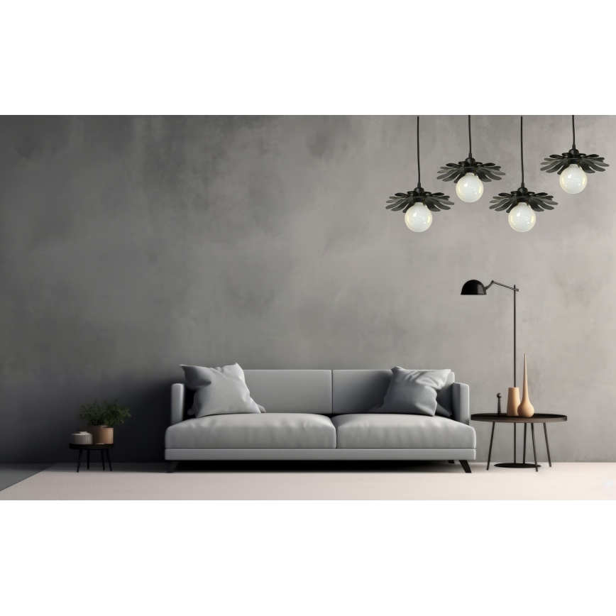 Bohemia-Design - Люстра на тросі 1xE27/60W/230V чорна