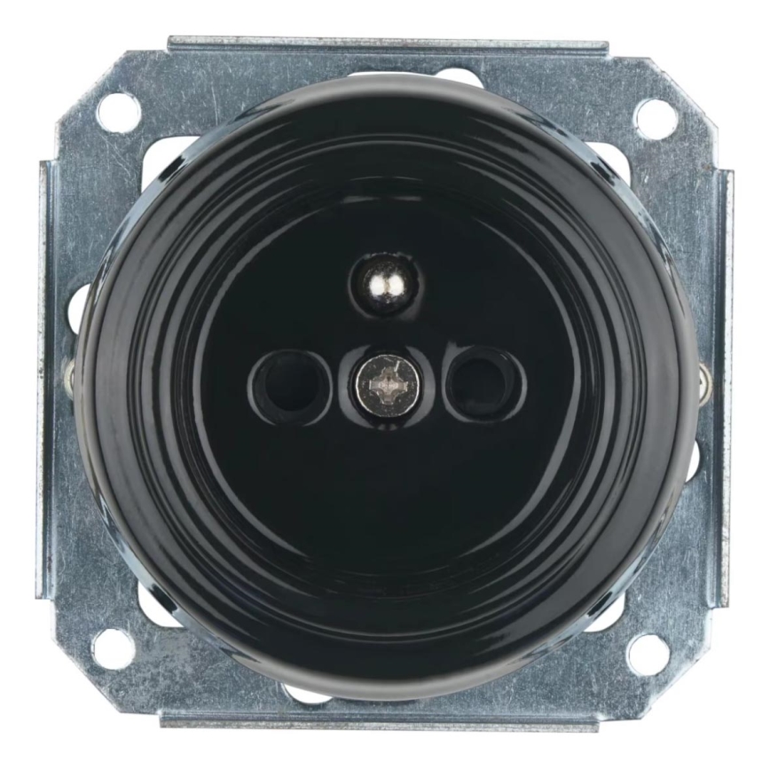 Bohemia-Design - порцелянова ретро домашня розетка без рамки 250V/16A чорна