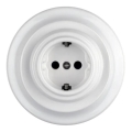 Bohemia-Design - Порцелянова ретро настінна розетка з рамкою SCHUKO 250V/16A біла