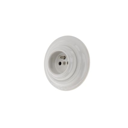 Bohemia-Design - Порцелянова ретро побутова розетка з рамкою 250V/16A біла