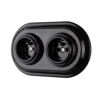 Bohemia-Design - Порцелянова ретро подвійна рамка чорна