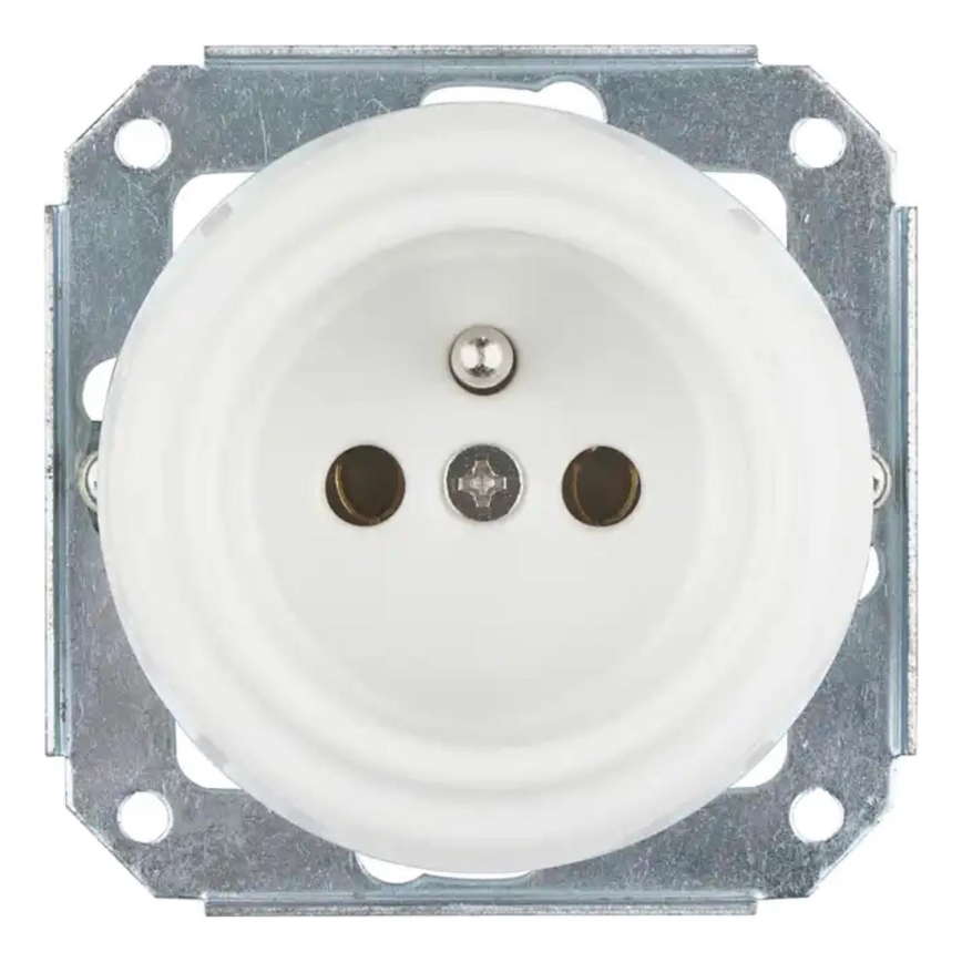 Bohemia-Design - порцелянова ретро-розетка для дому без рамки 250V/16A біла