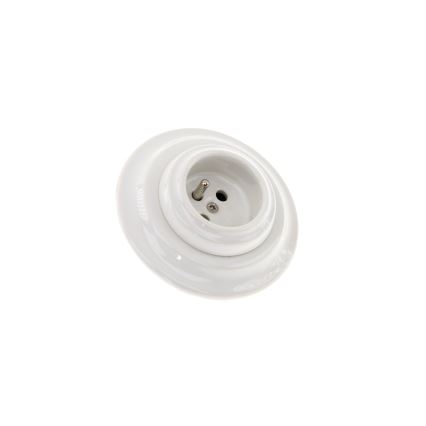 Bohemia-Design - Порцелянова ретро-розетка для дому з рамкою 250V/16A біла