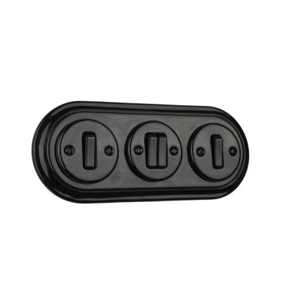 Bohemia-Design - тройная ретро-рамка из фарфора, чёрная