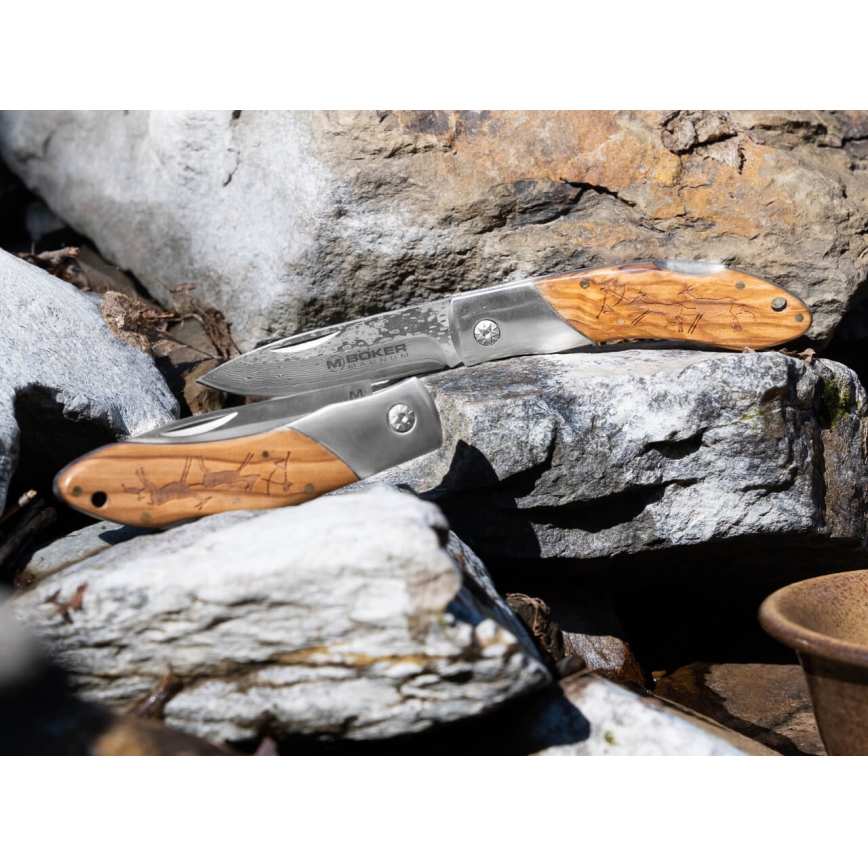 Böker - Карманный дамасский нож Magnum Caveman 19,4 см