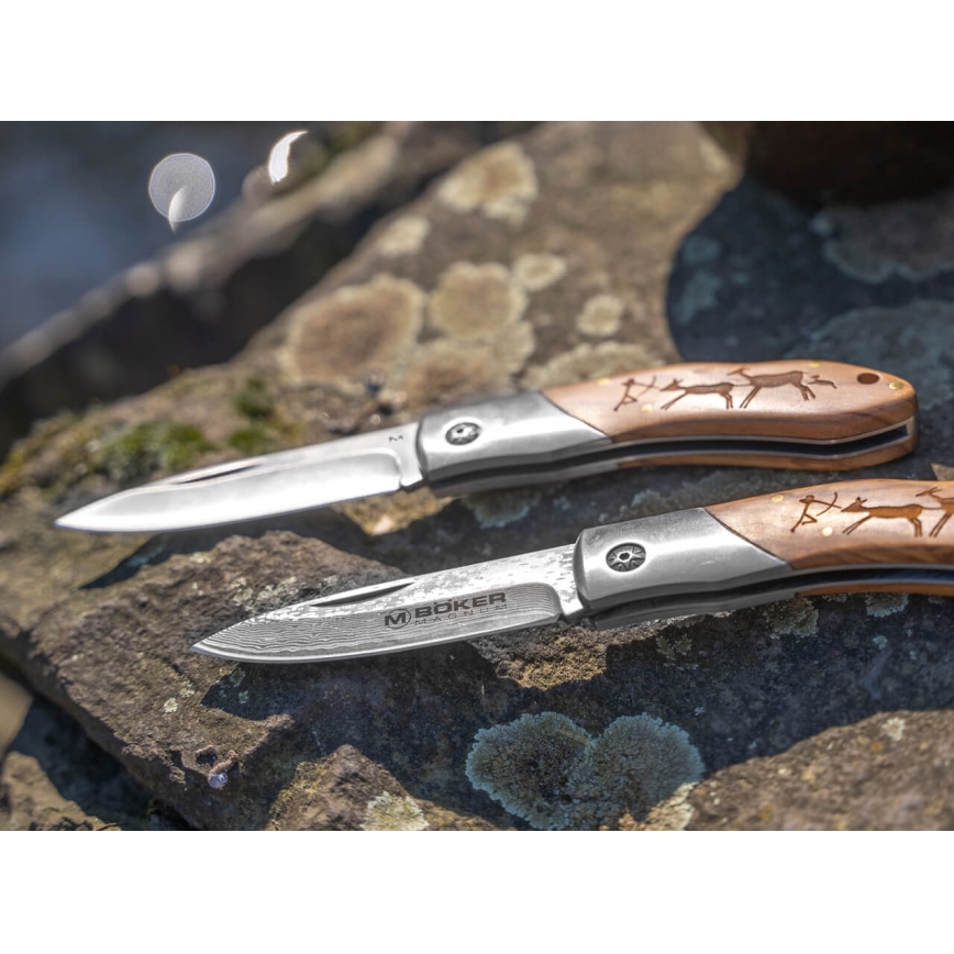 Böker - Карманный нож из дамасской стали Magnum Caveman 19,4 см