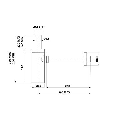 Bonomini - сифон для умивальника KING, блискучий хром