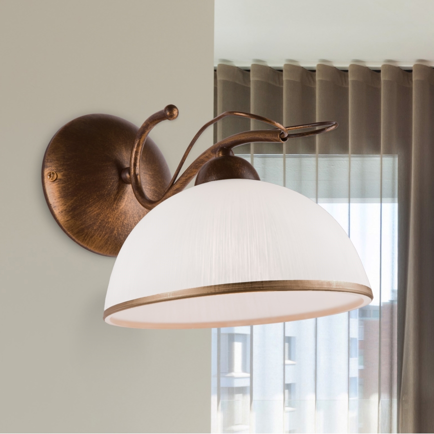 Бра COBRA 1xE27/60W/230V, бронза/патина