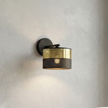 Бра LUX 1xE27/15W/230V черный/золотой
