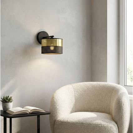 Бра LUX 1xE27/15W/230V черный/золотой