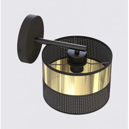 Бра LUX 1xE27/15W/230V черный/золотой