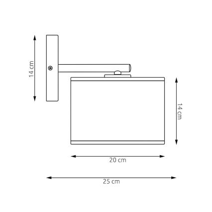 Бра LUX 1xE27/15W/230V черный/золотой