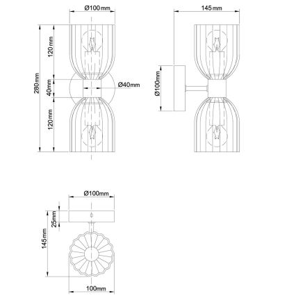 Бра PIEGA 2xE14/10W/230V латунь/дымчато-бежевый