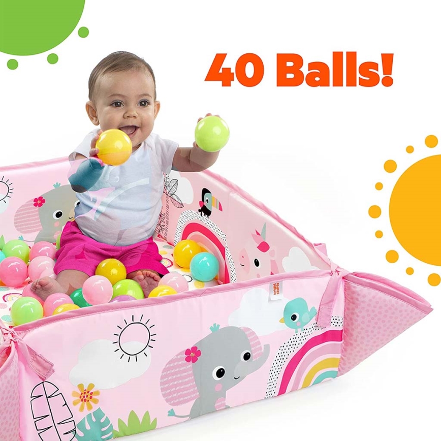 Bright Starts - Детский игровой коврик 5в1 YOUR WAY BALL PLAY 3xAA розовое